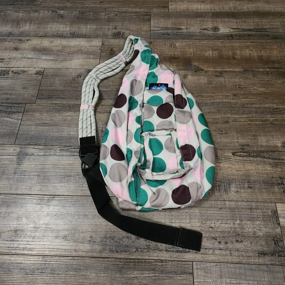 Kavu Polka Dot sling bag backpack green pink grey black 2584